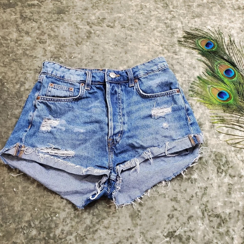 H&M Denim Cutoff Distressed Shorts
